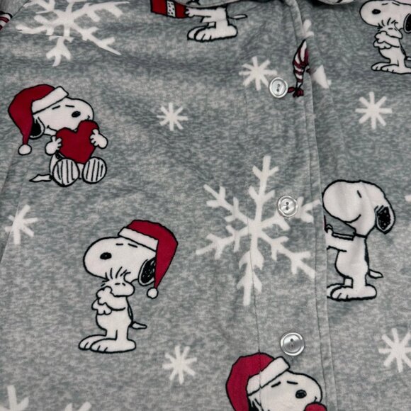 2pc Munki Christmas Snoopy Snowflakes Womens Pajama Lounge Set Velour Soft LARGE - Picture 7 of 9